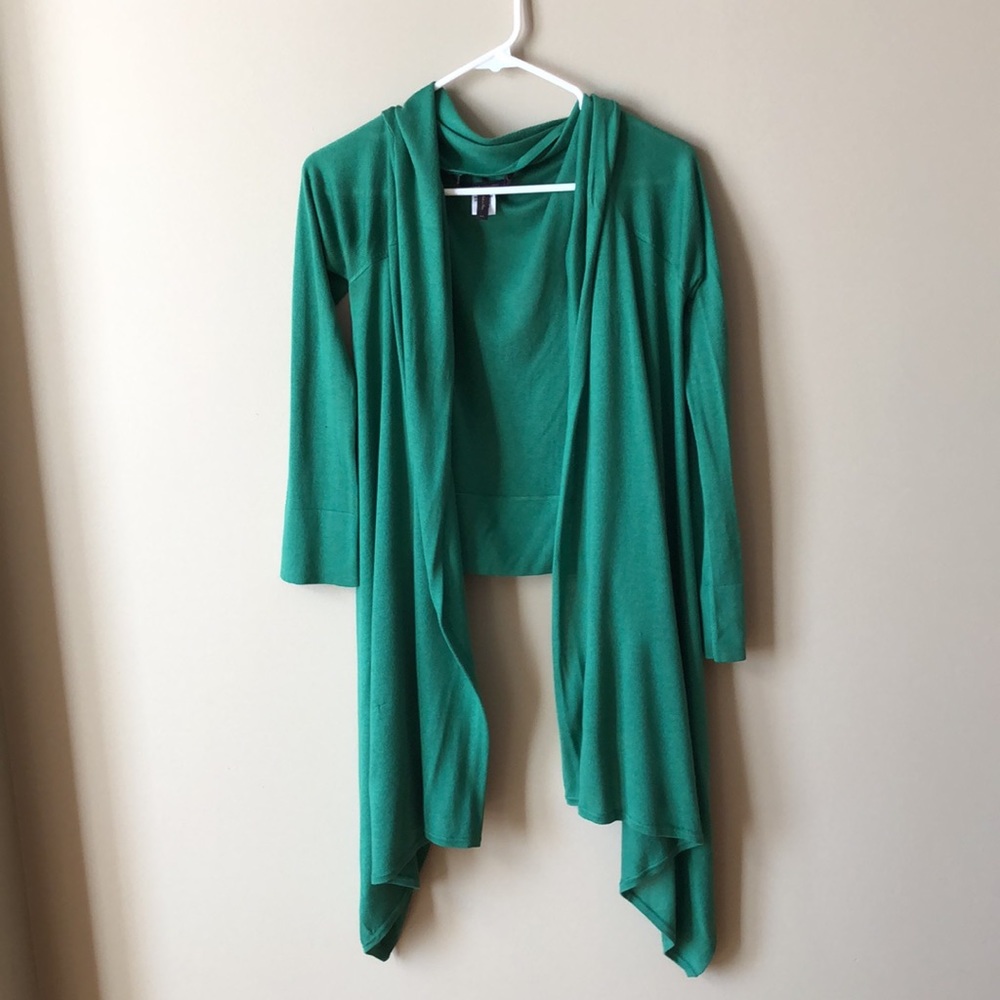 BCBG MaxAzria 🌸 Asymmetric Green Vest